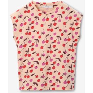 Sissy-Boy - Lichtoranje T-shirt met kersen print