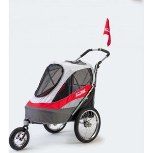 InnoPet Sporty Dog Trailer Deluxe - Hondenfietskar - Rood/Lichtgrijs - 71x44x63cm