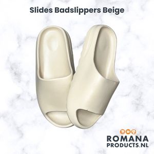 Romana Products Unisex Badslippers - Beige - Maat 44/45 - Ideaal voor Hotel en Sauna - Slides