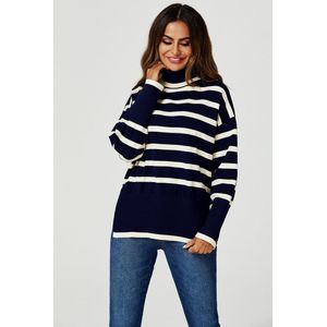 Gestreepte coltrui in Marineblauw