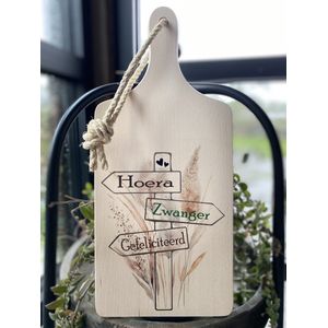 Creaties van Hier - Serveerplank - Zwanger - 35 cm - Hout