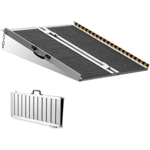 Rolstoelhelling - Drempelhulp - Oprijplaat - Drempelhulp Rubber - Drempelhulpen - 800 lbs Draagvermogen - 24 in - Draagbaar - Antislip Aluminium Opvouwbare Drempel