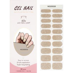 Gel nail wraps - Gel Nagel Stickers - Nail Wraps - Gel Nagel Wraps - DIY Manicure - Gel nail foil - Nail Art - 20 Stickers - Goud glitter