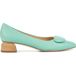 Brunate Dames Pumps / Damesschoenen - Leer - Geen hoogte 2 cm cm - 32184 - Groen - Maat 39