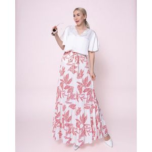 Dames Viscose Bloem Rok Chastar - Fuxia - S/M (36-38)