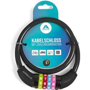 Apollo Kinderfietsenslot - ook voor scooters en loopfietsen - eenvoudig cijferslot voor kinderen, licht en veilig, scooterslot met code, zonder sleutel, ideaal scooter- & fietsaccessoire