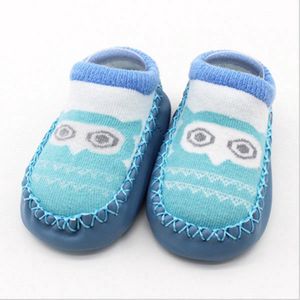 New Age Devi - Baby Sokjes Slofsokken Sloffen Anti-slip Blauw-Wit Baby Babykamer Kraam-kado Uitzet-lijst baby 1-3 jaar Baby-kleding