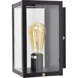 Urban Interiors Loft Wandlamp Zwart - Helder glas - 14x24x25
