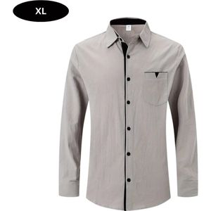 Bovista Overhemd Heren - Volwassenen - Lange Mouwen - Strijkvrij - Lange Mouw - Grijs - Maat XL
