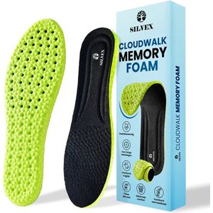 Silvex® Cloudwalk Memoryfoam Inlegzolen - Hielspoor Zooltjes - Dempende zooltjes - Orthopedisch - Medische Inlegzolen voor Hielspoor, Fasciitis Plantaris & Platvoeten - Man & Vrouw - Ontworpen door Podotherapeuten - Voor Lange Dagen - Maat 41-42
