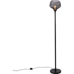 QAZQA sarella - Design Vloerlamp | Staande Lamp - 1 lichts - H 161 cm - Zwart - Woonkamer | Slaapkamer | Keuken