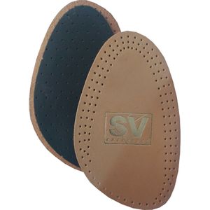 SV Halve Lederzool -1/2 Inlegzool Leer - Latexschuim - Voorvoet - Vochtopnemend - Opvullend - Schokdempend - Maat 41/42