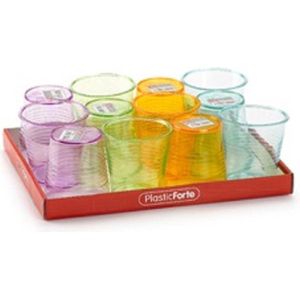 36x stuks Drinkglazen/limonadeglazen gekleurd 360 ml - Sapglazen/waterglazen onbreekbaar kunststof voor kinderen