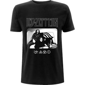 Led Zeppelin - Icon Logo Photo Heren T-shirt - L - Zwart