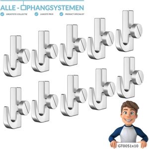 GeckoTeq - GT0051 - Ophanghaak - Zware Ophangrail - Voor Wanddecoraties tot 7kg