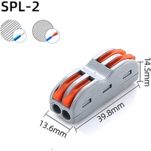 Lasklem - kabel Verbinding connector - duo - 2/2 polig - 32A -400V grijs-oranje 10 stuks