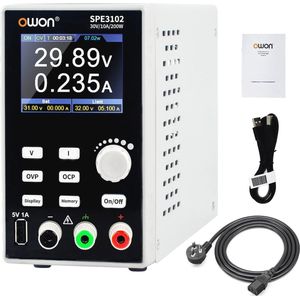 Programmeerbare Laboratoriumvoeding 0-30V 0-10A, 200W DC Voeding met LCD-Scherm, Enkelkanaals Uitgang en USB Oplaadfunctie