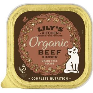Lily's kitchen cat organic beef pate kattenvoer 3x 19x85 gr