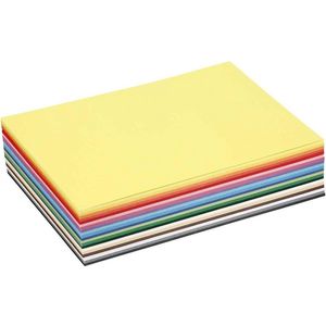 Gekleurd karton, A5 148x210 mm, 180 gr, diverse kleuren, 60div vellen | Knutselpapier | Knutselkarton
