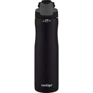 Contigo Ashland Chill drinkfles met rietje, grote BPA-vrije roestvrijstalen waterfles, thermosfles lekvrij, houdt dranken tot 24 uur koel; voor sport, fietsen, joggen, wandelen, 720 ml | Matte Black