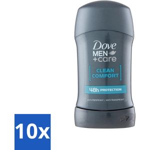 Dove - Deodorant - Stick Clean Comfort - Zachte bescherming - 50 ml - Bulkverpakking - 10 stuks