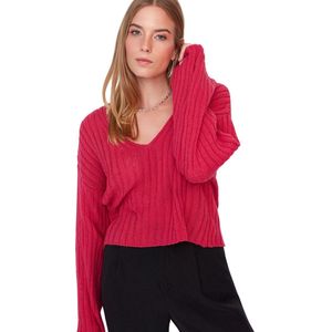 Trendyol Steenkleurige, Gemerceriseerde Wollen Trui Met Breed Patroon, Basic Breiwerk Twoaw23Kz01844