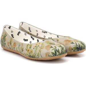 GOBY - Acacia Bloemen - Ballerinas - Flats - Hoge kwaliteit - Handmade - Meisjesprint - Maat 38