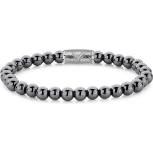 Rebel & Rose Armband Grey Silver Shine DV 6mm Hematiet RR-6DV02-S