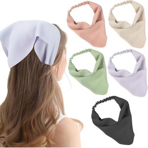 Driehoekige hoofdbanden - Elastische haarsjaal tulband voor dames en meisjes (8 stuks effen)