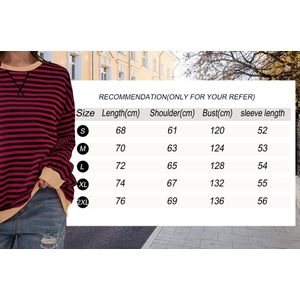 Oversized Gestreepte Trui voor Dames - Lange Mouwen, Ronde Hals, Herfstmode