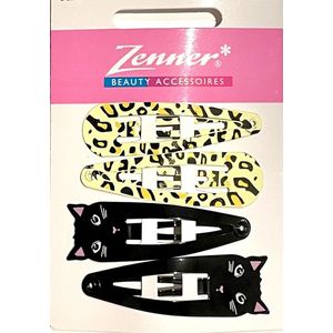 Zenner Poes en panter klik klak - 4 haarspeldjes - kids