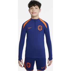 Nike Nederland 24/25 Strike Dri-FIT Voetbaltrainingstop Kids Deep Royal Blue Maat 158/170