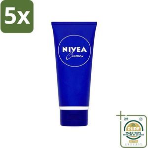 5 x NIVEA - Crème - Tube - Verzorgend - Natuurlijke oliën - 100 ml - Grootverpakking - NIVEA Crème - Gezichtsverzorging - Lichaamverzorging - Handenverzorging - Hydraterende Crème