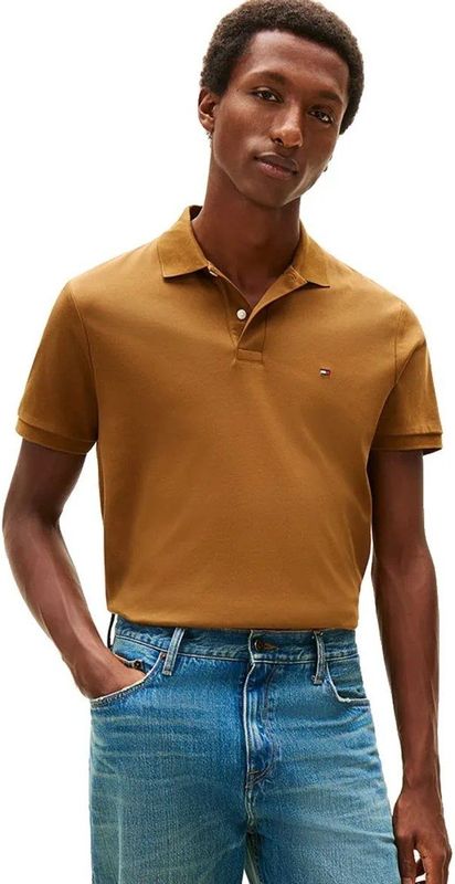 Tommy Hilfiger Liqui Seasonal Korte Mouw Poloshirt Bruin S Man