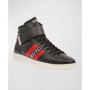 Bikkembergs High Top Leather Sneakers Logo - zwarte lederen sneaker uit het topsegment mt 39 - 40