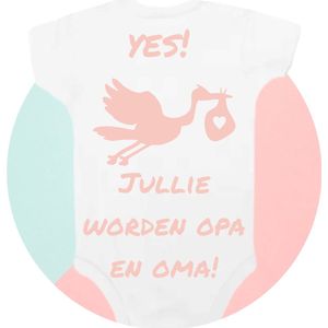 Romper softtouch - Yes jullie worden opa en oma - 0-3 maanden - aanpasbaar