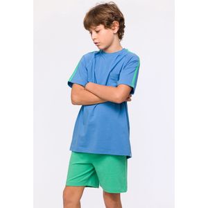 Woody Jongens-Heren Pyjama blauw - maat 128/8J