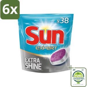Sun Expert - Extra Shine - All-In-1 - Vaatwastabletten - 38 Tabletten - Voordeelverpakking - 6 stuks - Vaatwastabletten - Vaatwasser