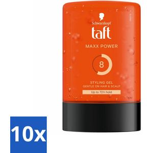 Taft - Maxx Power 8 - Styling Gel - Langdurige fixatie - 300 ml - Bulkverpakking - 10 stuks