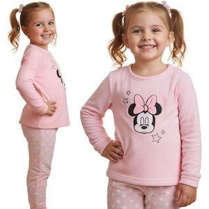 DISNEY Minnie Mouse Fleece, roze pyjama voor meisjes, TWEE-DELIGE pyjama met lange mouwen OEKO-TEX