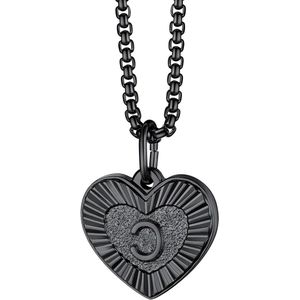 Initiaal hartvorm hanger ketting voor vrouwen - zilver, goud, zwart - alfabet bedelketting - sierlijke sieraden.