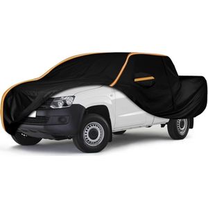 Beschermhoes voor auto - Car Cover met Deur Zip Lock - Winddicht - Banden - Zonbescherming (Zwart, Geschikt voor 2010-2020 VW Amarok)