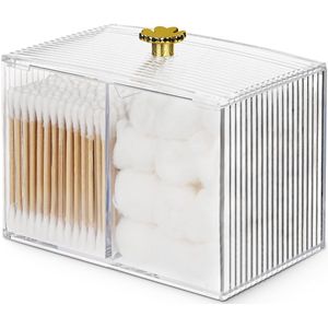 Ibenzoa® Stijlvolle en Transparante Acryl Organiser voor Wattenschijfjes en Cosmetica