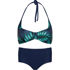 Bikini hipster broekje en haltertopje Tropical leaf 164-170