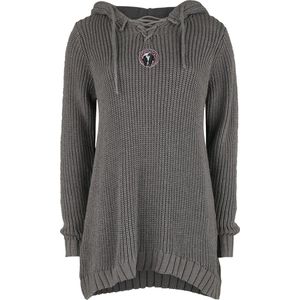 Black Premium by EMP Gebreide trui met capuchon en vetersluiting - Dames - S