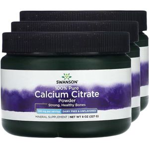 Swanson | Calcium Citrate Powder | 227g | 3 stuks | 3 x 227 gram