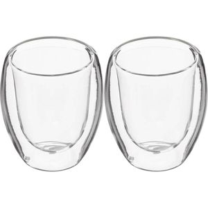 Secret de Gourmet Espressokopjes - 2st - dubbelwandig glas - 70 ml - ristretto kopjes
