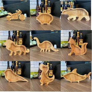 Piggy Bank spaarpot houten munt bank voor kinderen en volwassenen - Tyrannosaurus kleur