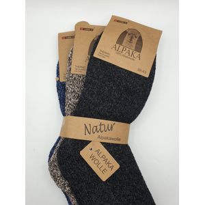 3 Paar Alpaca Wollen Sokken - Wintersokken - Wandelsokken - Huissokken - Maat 39-43