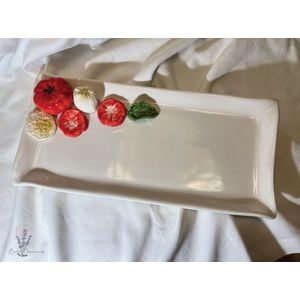 BellaCeramics 1000 | bord mozzarella | Italië medium servet bord | tomaat Italiaans keramiek servies | 34,5 x 16 cm h 2 cm